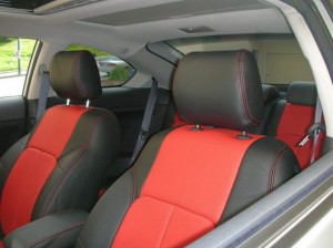 Scion tC red and black leather seat covers