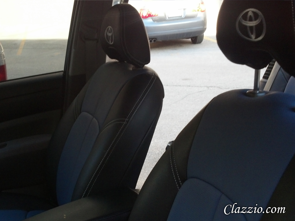 Clazzio 230011blk Black Leather Front Row Seat Cover for Toyota Prius